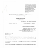 Rouwkaart overlijden Bart Meesters
